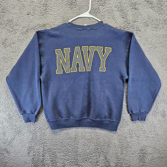 US Navy Sweatshirt Adult Size Medium Blue Crewneck Logo Pullover Soffe - Picture 7 of 9